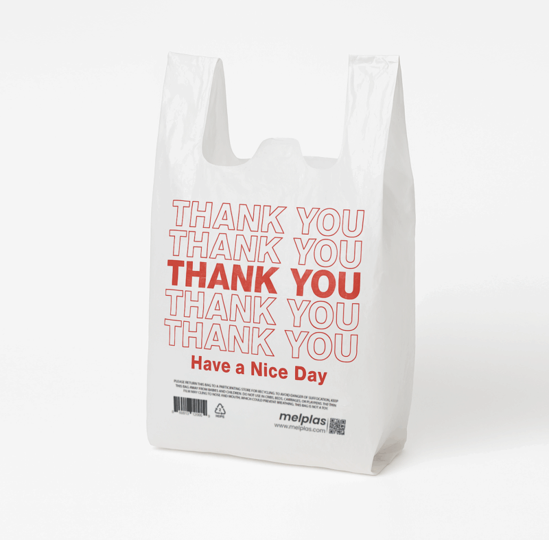 T-Shirt Bags (Printed Thank You) 12x12 inches, 0,8 mil 1000pcs - Image 2