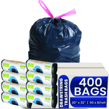 Drawstring Trash Bags 30x32 inches, 1 mil 400pcs
