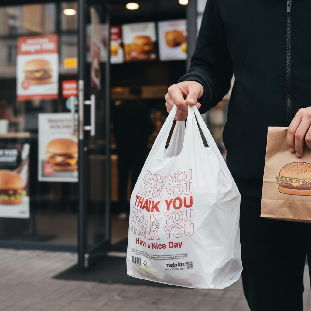 Melplas “Thank You” T-Shirt Carryout Bags – 21×12 inches, 0.8 mil Thick, 100 Count - Image 10