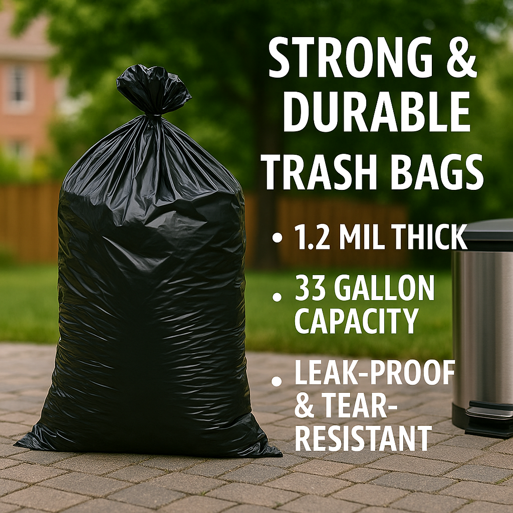 Ultra-Strong Trash Bags 33x39 inches, 1.2 mils 100pcs - Image 4