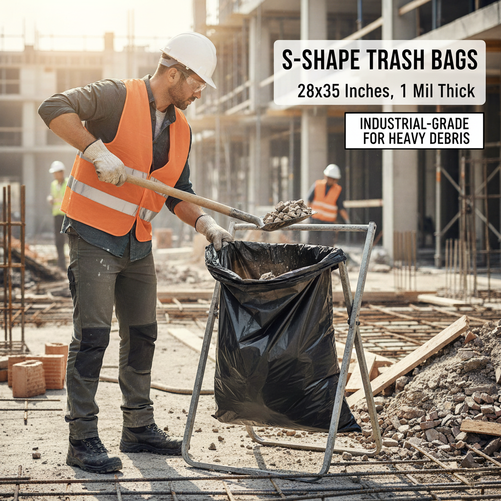 Melplas S-Shape Trash Bags – 28×35 inches, 1 mil Thick, 50 Count - Image 9