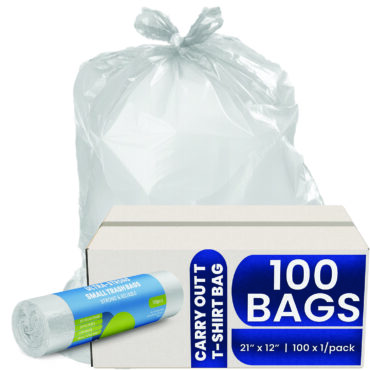 Melplas Small Trash Bags – 16×14 inches, 1 mil Thick, 100 Count